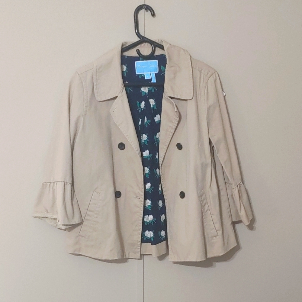 Draper James Tan Double-Breasted Jacket